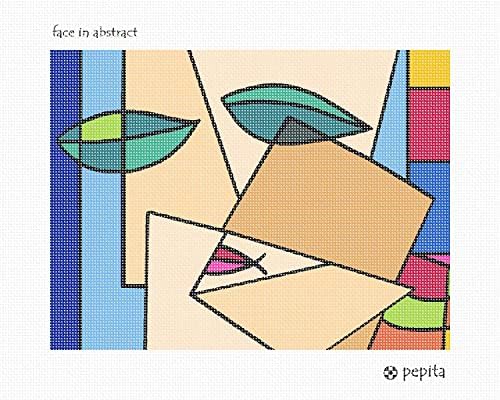 комплект за бродиране pepita: Абстрактно лицето, 12 x 9