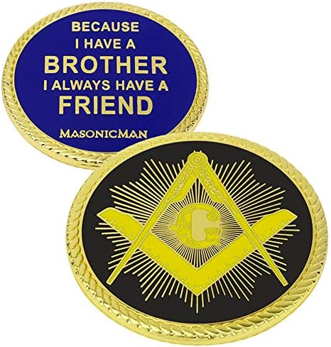 MasonicMan Метална Масонская Монета Freemasonry Масонская Двустранен Монета на Обаждане, Подарък Чанта