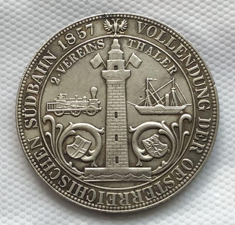 1857 Австрийските Медни Монети със сребърно покритие Антични Монети Събиране на Монети ръчно изработени може да Угаси 41 мм