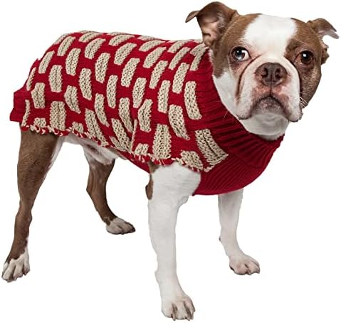 Модерен пуловер за домашни любимци Домашни любимци Life ® Weaved - Дизайнерски Пуловер за кучета тежки плетени с Черепашьим деколте