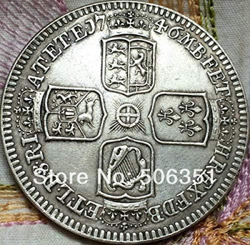 Монета на Повикване 1746 Великобритания 1 Копие на Короната на Монети за Домашен интериор на Офис Събиране на Монети