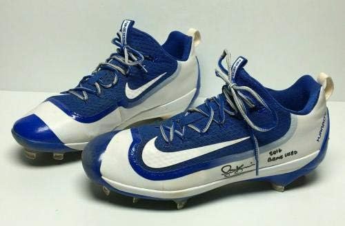 Скот Казмир подписа Няколко Използваните бейзболни обувки Dodgers Nike г. съобщение, използвани за бейзбол мячах PSA - MLB