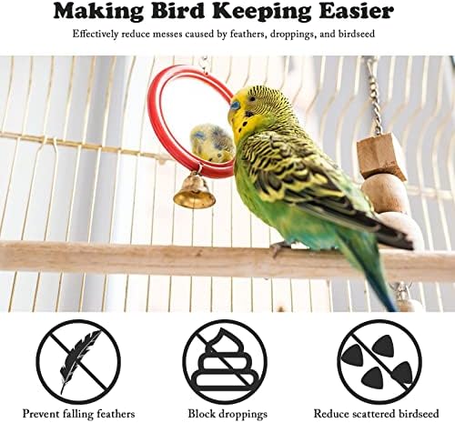 ZOCONE Bird Seed Guards & Catchers 8 × 80 Еластичен Регулируем Шнур за Мрежа за клетка за Клетките на Окото Капачка Клетка Пола