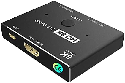 TBIIEXFL Switcher 2.1-Съвместим Адаптер за Смяна на 2 в 1 Със скорост от 48 gbps с Бутон за Превключване на за HDTV проектор