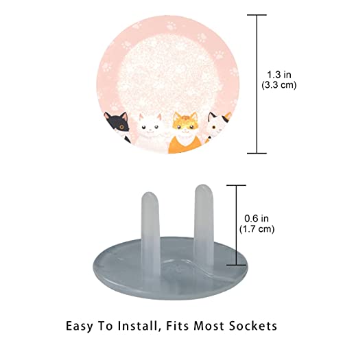 Капачки за контакти с шарени хубава котка и лапите на 24 бр. - Защитни капачки за контакти, за деца – Здрави и устойчиви – Лесно