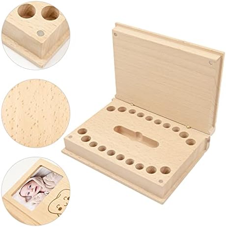 bnwent Кутия за детски зъби - Кутия за запазването на зъбите с Пинсети и бутилка Lanugo на паметта за детството, Добър подарък на Бъдещите родители, Кутия за спомен на дете