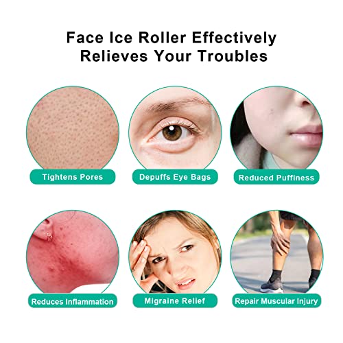 Ледена валяк за лицето, очите и шията, Козметичен Лед валяк за лице, за многократна употреба грижа за лице, за стягане на кожата, изглаждане на областта около очите и