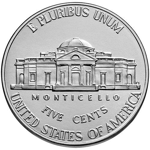 2012 BU D Джеферсън Никел Избор на никел Необращенный монетен двор на САЩ
