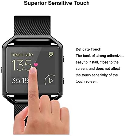 UZWZW (4 опаковки) За smart часа Fitbit Blaze Защитен слой от закалено стъкло, HD бистра, без драскотини, без мехурчета, твърдост