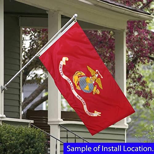Флаг на морската пехота на 3x5 за улиците, 3 Слой на Двустранния тежък военен хартата USMC, 200D, различен от полиестер със здрава