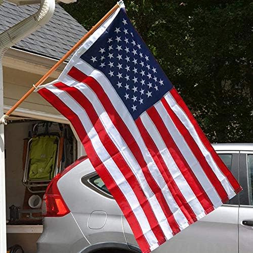 Бродирана Американски флаг на САЩ 3x5 Метра на открито - 200D Найлон знамена на САЩ ярки цветове - Банер Unite States Flags с 2