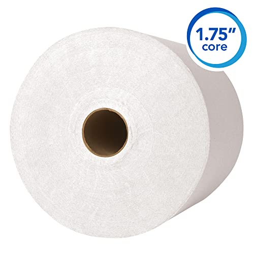 Хартиени кърпи Scott® Essential в твърдо ролка с голям капацитет (02000), с ядро 1,75 инча, Бели, 9500 инча / ролка, 6 ролки / Удобен