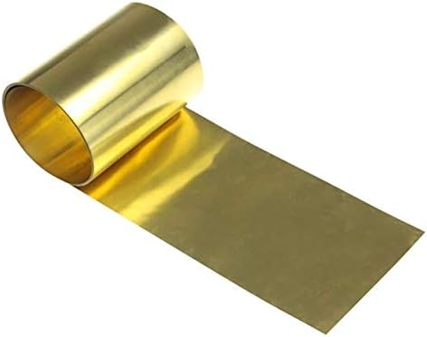 Латунная плоча YUESFZ Месинг Златен лист Фолио Фолио Табела H62 с Дебелина 0,8 мм, дължина 1000 мм / 39,3 инча Нето медни листа фолио (Размер: Ширина10 мм)